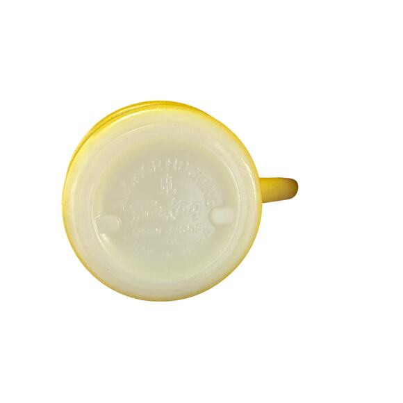 Vintage Fire King Anchor Hocking Milk Glass Stacking Coffee Mug Cup. Yellow - Picture 5 of 8